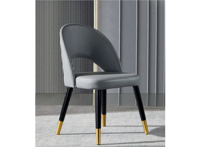 Moderne grijze eetkamerstoel 1-zits designer houten stoelen