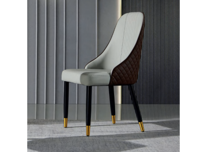 Zwarte-grijze eetkamerstoel Luxe eetkamermeubelen Houten stoelen Nieuw