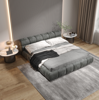 Laag Grijze Slaapkamer Bed Ontwerper Tweepersoonsbed Moderne Stijl