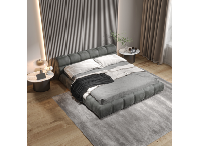 Laag Grijze Slaapkamer Bed Ontwerper Tweepersoonsbed Moderne Stijl