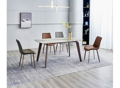 Ontwerper Eettafel Moderne Eetkamermeubelen Eettafel 4x Stoelen 5-dlg Set