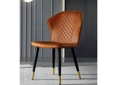 Bruine eetkamerstoel Moderne 1-zits designer fauteuil
