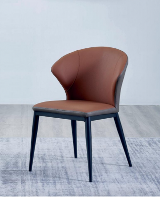 Eetkamer Zwarte-Bruine Stoel Textiel Eenpersoons Designer Fauteuils