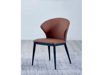 Eetkamer Zwarte-Bruine Stoel Textiel Eenpersoons Designer Fauteuils