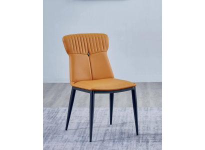 Bruine eetkamerstoelen Designer kunstleer Eenpersoons Luxe houten stoelen