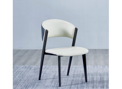 Witte eetkamerstoel Luxe textiel Eenzitter leren stoelen Houten frame