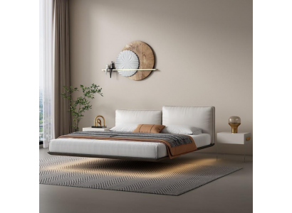 Wit opklapbed Ontwerper LED-bed Moderne slaapkamer Tweepersoonsbed Nieuw