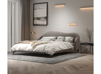 Grijs textielbed Slaapkamer Bedden Luxe Tweepersoonsbedden Stijlvol Meubilair