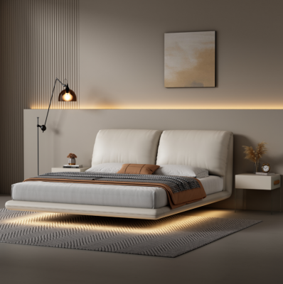 Wit wandbed slaapkamer ontwerper houten frame meubels tweepersoonsbedden