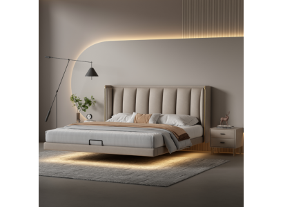 Witte slaapkamer tweepersoonsbed design luxe meubels houten frame bedden