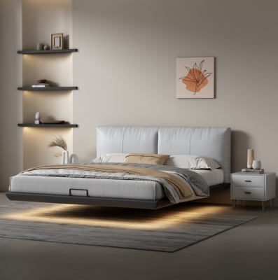 Witte slaapkamer Designer bed Luxe bedden Leren tweepersoonsbedden Nieuw