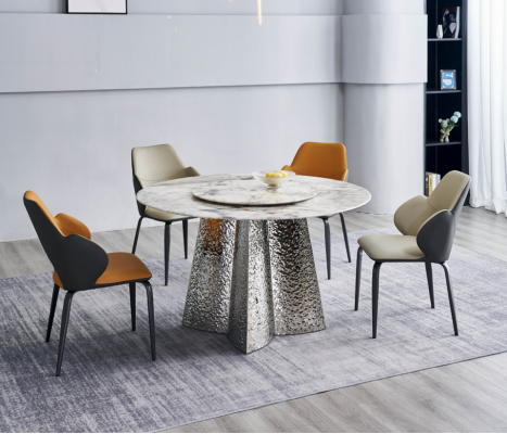 Moderne eetkamerset Designer eettafel 4x kunstleren stoelen Luxe 5-delige set