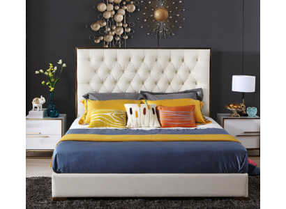 Wit Chesterfield Groot Bed Slaapkamer Meubels Ontwerpersbedden Nieuw