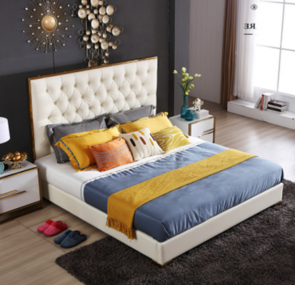 Wit Chesterfield Groot Bed Slaapkamer Meubels Ontwerpersbedden Nieuw