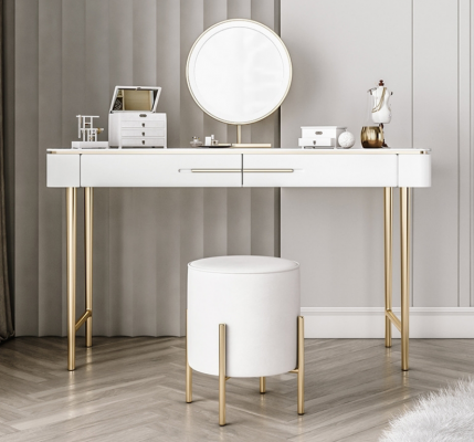 Witte make-uptafel Ontwerpers make-uptafel 2 laden Kaptafel