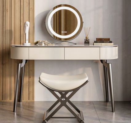 Beige make-up tafel Ontwerper slaapkamer meubels Luxe kaptafel