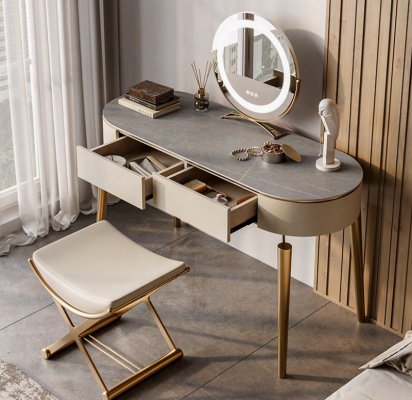 Beige make-up tafel Ontwerper slaapkamer meubels Luxe kaptafel