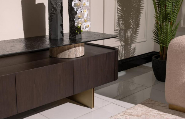 Woonkamerset Bank Fauteuil Bruin Stof Salontafel Set 5-delig RTV