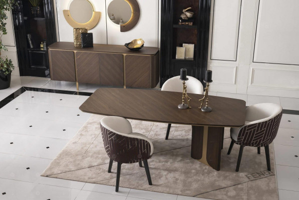 Eetgroep Eethoek Eetkamer Eettafel Stoelen 10-delig Bruin Hout Dressoir