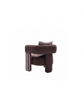 Volledige bankstel bank fauteuil bruin stoffen bank salontafel