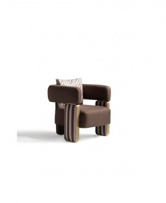 Volledige bankstel bank fauteuil bruin stoffen bank salontafel