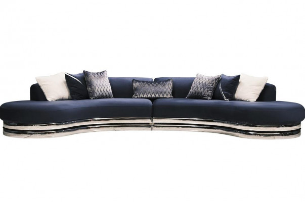 Complete bankstel stoffen bank bankstel blauw set bankstel 3-delig
