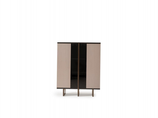 Kastgroep Vitrine Fauteuil Hout Beige Kast Woonkamer 2-delig