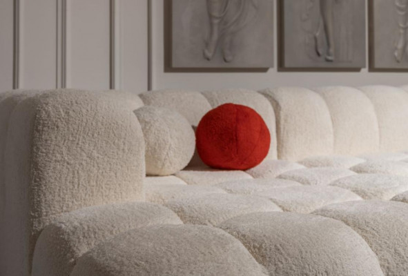 Hoekbank Stoffen Bank Gestoffeerde Bank Moderne Luxe Bank Relax Wit Bankstellen