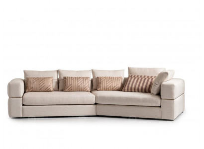 Hoekbank Stoffenbank Gestoffeerde bank Beige Banken Modern Woonkamer Ontwerp