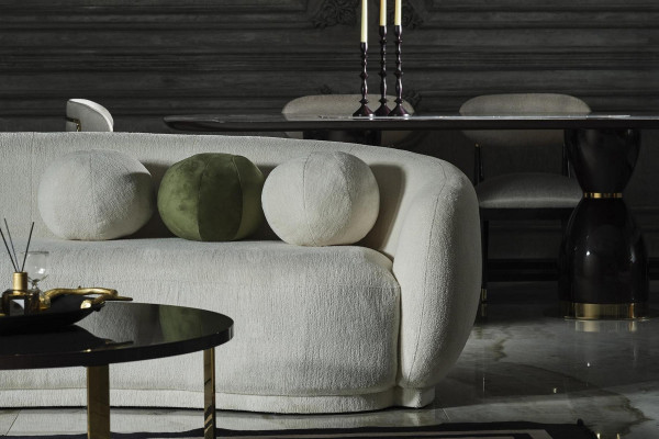 Sofaset, textielbankstel, wit gestoffeerde moderne bankstel, set van 2 banken