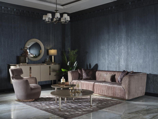 Bankstel gestoffeerde bank stoffen bank driezitsbank bank 3 zits fauteuil grijs