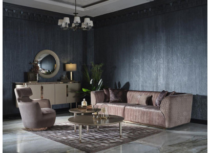 Bankstel gestoffeerde bank stoffen bank driezitsbank bank 3 zits fauteuil grijs