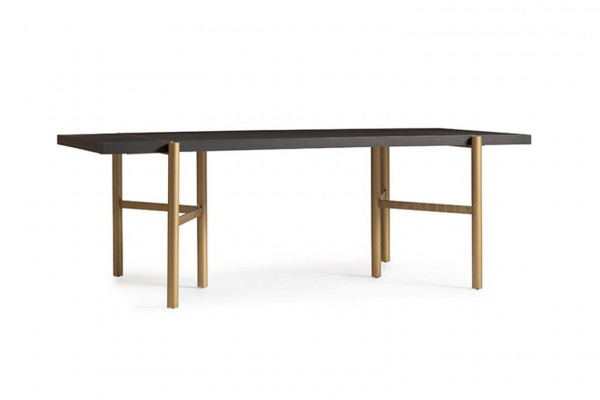 Eettafel Eettafel Tafel Eetkamer Hout Bruin Modern Goud Design
