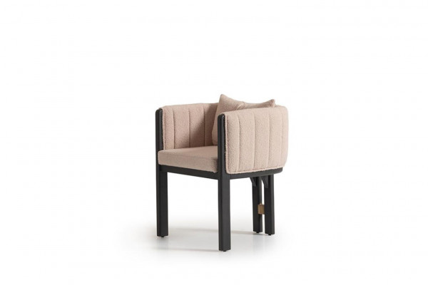 Eetkamerstoel groep Set stoelen Keukenstoel 4-delig Armstoel Beige