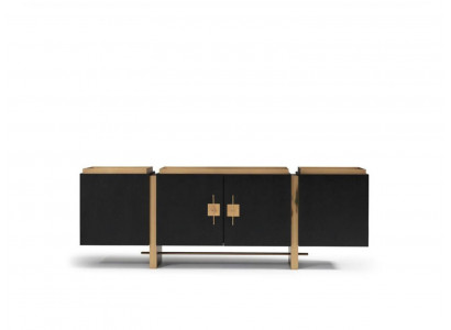 Dressoir Zijtafel Kast Commode Hout Zwart Modern Ontwerp Goud