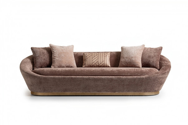 Driepersoonsbank 3 zits stoffen bank Beige Luxe gestoffeerde bank Stof