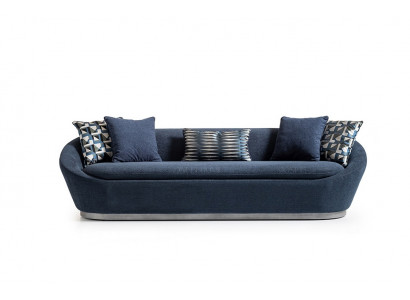 Moderne driezitsbank 3-zits stoffen bank Blauw gestoffeerde bank Stof