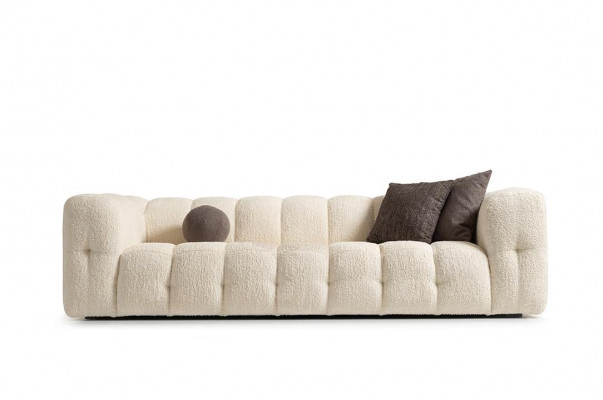 Bank Luxe Driezitsbank 3-Zits Stoffen Bank Gestoffeerde Bank Stof Wit