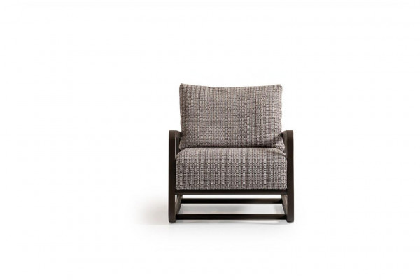 Fauteuil éénzitter stoel Grijs Hout Woonkamer Tv-fauteuil Relaxfauteuil