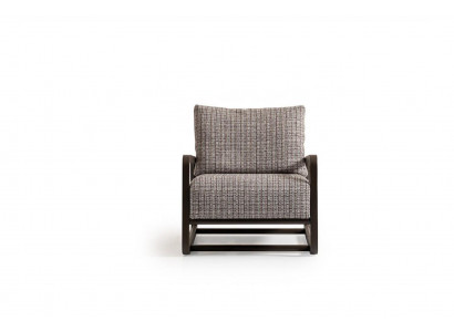 Fauteuil éénzitter stoel Grijs Hout Woonkamer Tv-fauteuil Relaxfauteuil
