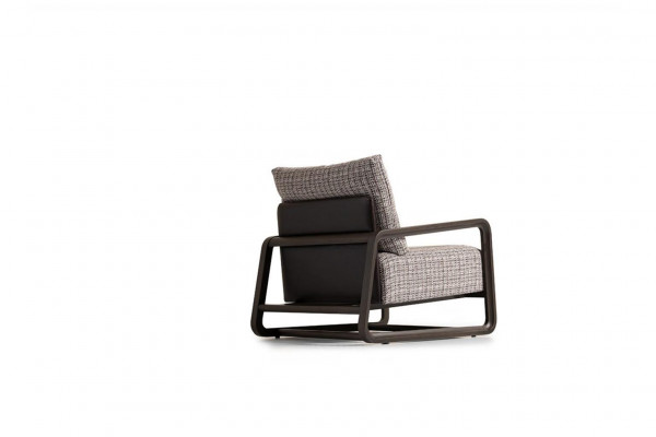 Fauteuil éénzitter stoel Grijs Hout Woonkamer Tv-fauteuil Relaxfauteuil