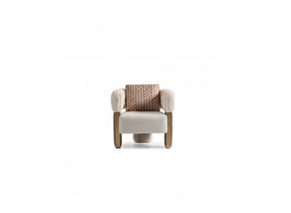 Fauteuil éénzitter clubfauteuil wit stof zitting woonkamer cocktailsfauteuil