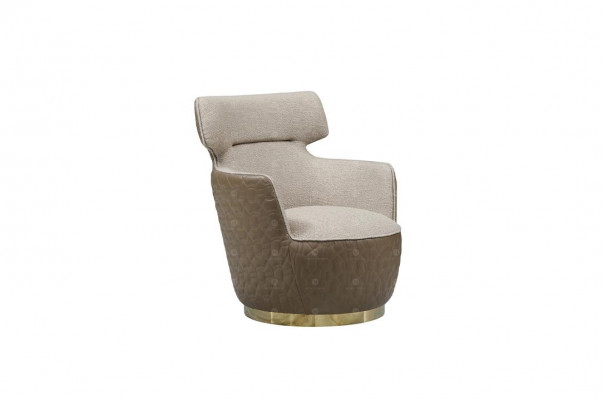 Oorfauteuil Stoel Stof Zits Eenpersoons Beige Clubsessel Modern