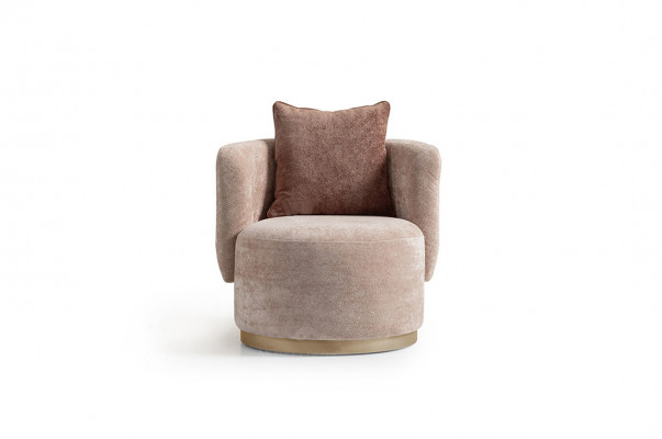 Fauteuil Relaxfauteuil Modern Beige Bekleding Stof Zitter Stoel Ontwerp