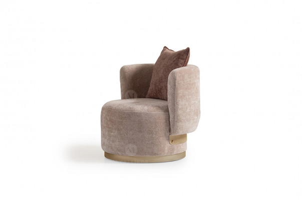 Fauteuil Relaxfauteuil Modern Beige Bekleding Stof Zitter Stoel Ontwerp