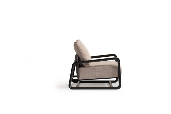 Tv-stoel Fauteuil Eenpersoons Zitter Beige Hout Woonkamer Design