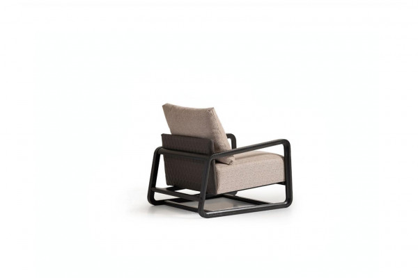 Tv-stoel Fauteuil Eenpersoons Zitter Beige Hout Woonkamer Design
