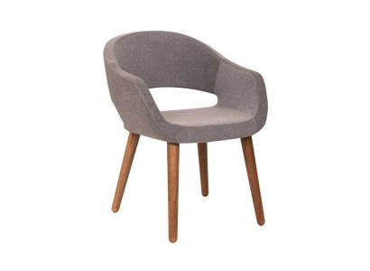 Grijze eetkamerstoel woonkamer stoel met armleuningen stoelen designer hout