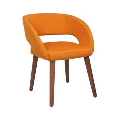 Oranje eetkamerstoel met één zitplaats, gestoffeerde armleuningen stoel houten stoelen.