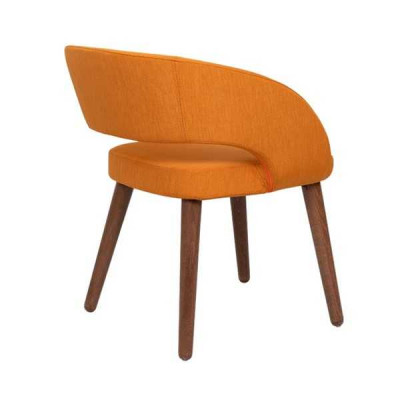 Oranje eetkamerstoel met één zitplaats, gestoffeerde armleuningen stoel houten stoelen.